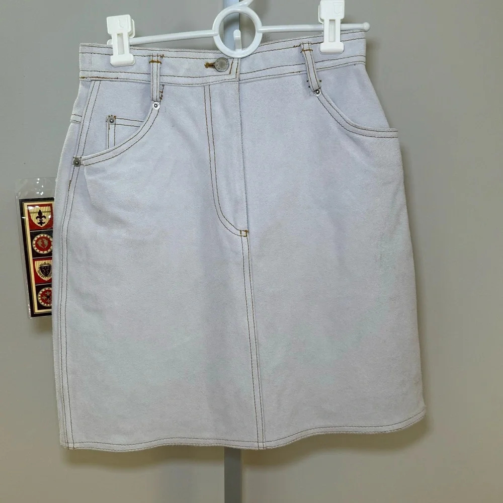 NWT Braefair Leather white suede leather skirt size 6‎ Style D95314